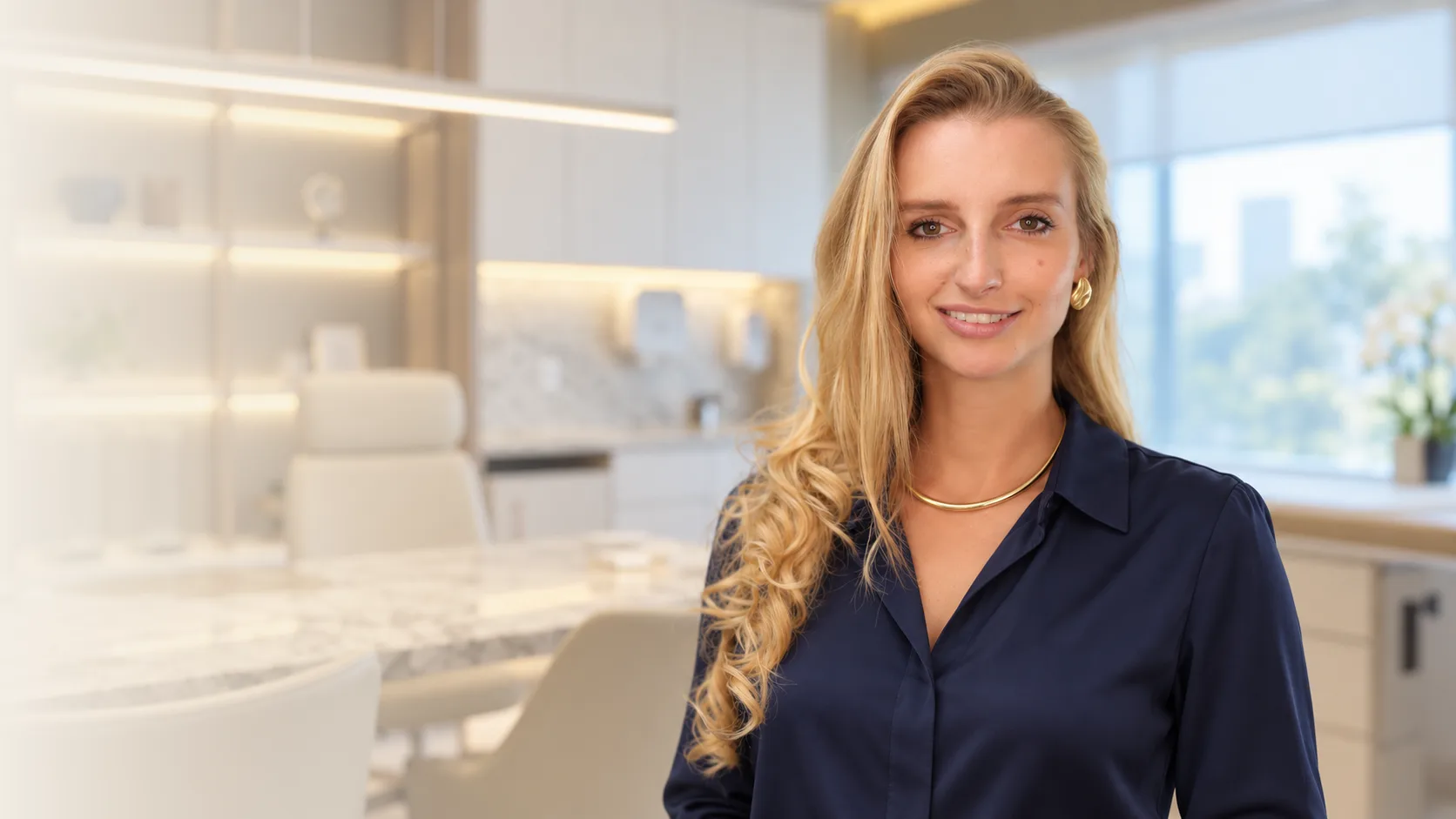 Dra. Fabiane Bostelmann, médica de família, em seu consultório em Curitiba